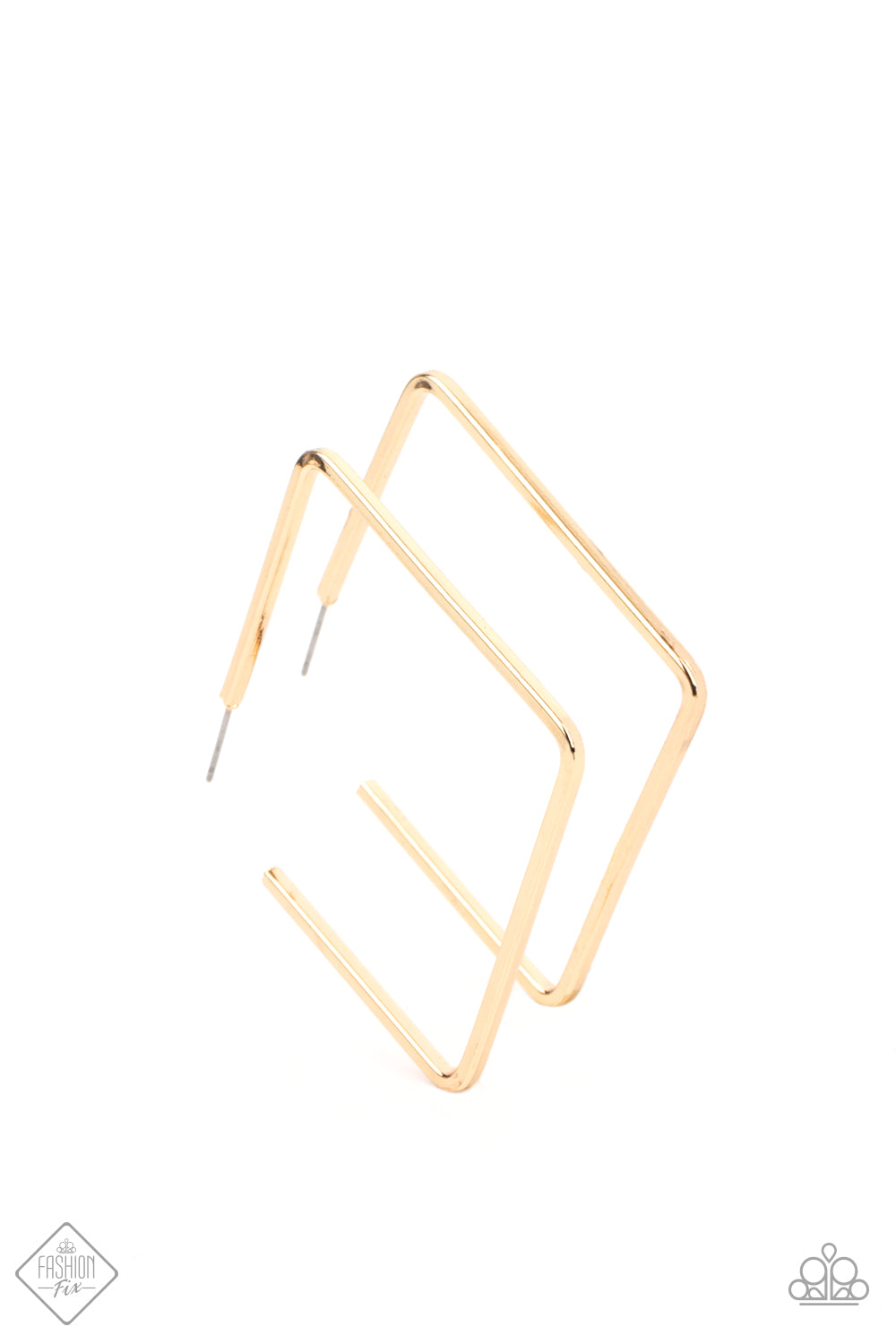 Paparazzi Fashion Fix Earring ~ Material Girl Magic - Gold Hoops - April 2021 Fashion Fix Earring