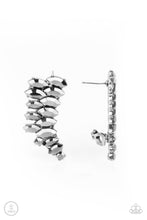 Load image into Gallery viewer, Paparazzi  Explosive Elegance Silver Earrings $5 Accessories ear climber post. #P5PO-CRSV-194XX.
