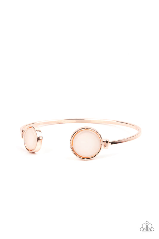 Space Oracle Rose Gold Open Cuff Bracelet Paparazzi Accessories. #P9SE-GDRS-040XX