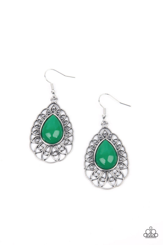 Paparazzi Earring ~ Dream STAYCATION - Green