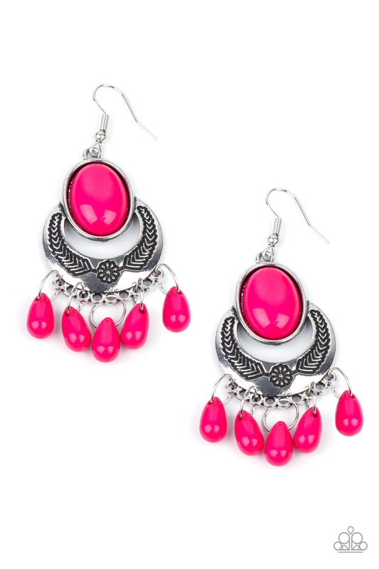 Prairie Flirt Pink Earrings Paparazzi Accessories. Subscribe & Save. #P5WH-PKXX-220XX.Fishhook style