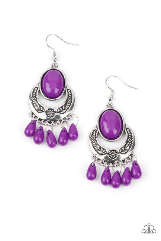 Paparazzi Earring ~ Prairie Flirt - Purple Earring Paparazzi