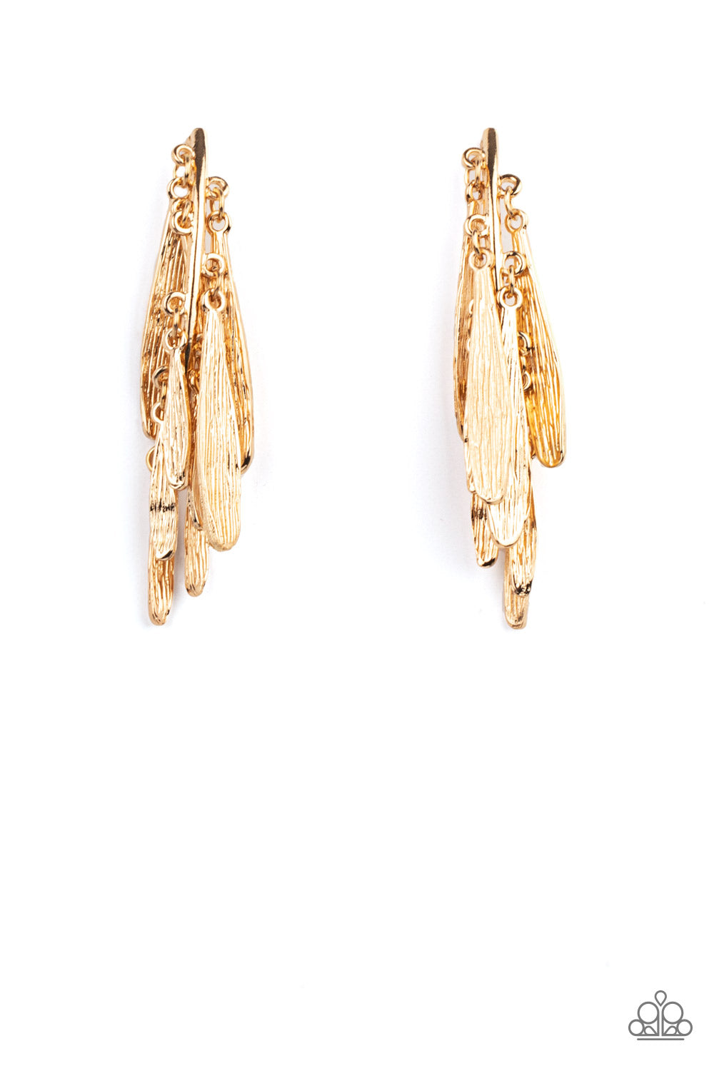 Paparazzi Earring ~ Pursuing The Plumes - Gold