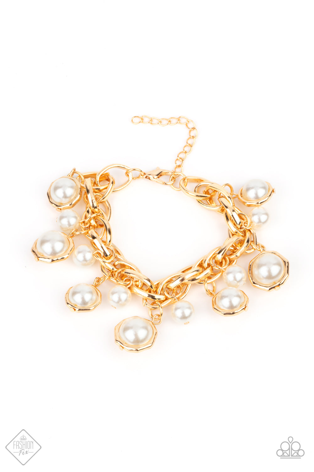 Paparazzi Bracelet ~ Orbiting Opulence - Gold and Pearl Bracelet