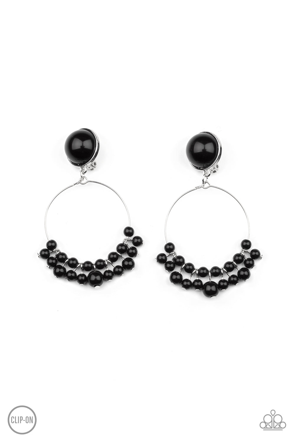 Paparazzi Cabaret Charm - Black Earrings Dainty Clip-On Earring
