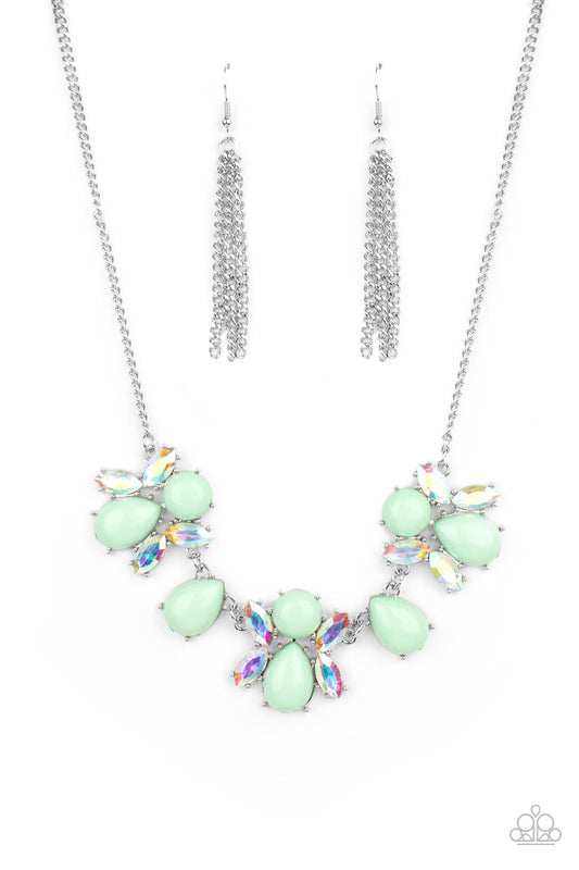 Paparazzi Galaxy Gallery - Green Iridescent Short Necklace. Subscribe & Save. #P2ST-GRXX-078XX