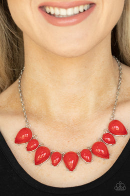 Paparazzi Pampered Poolside - Red Necklace