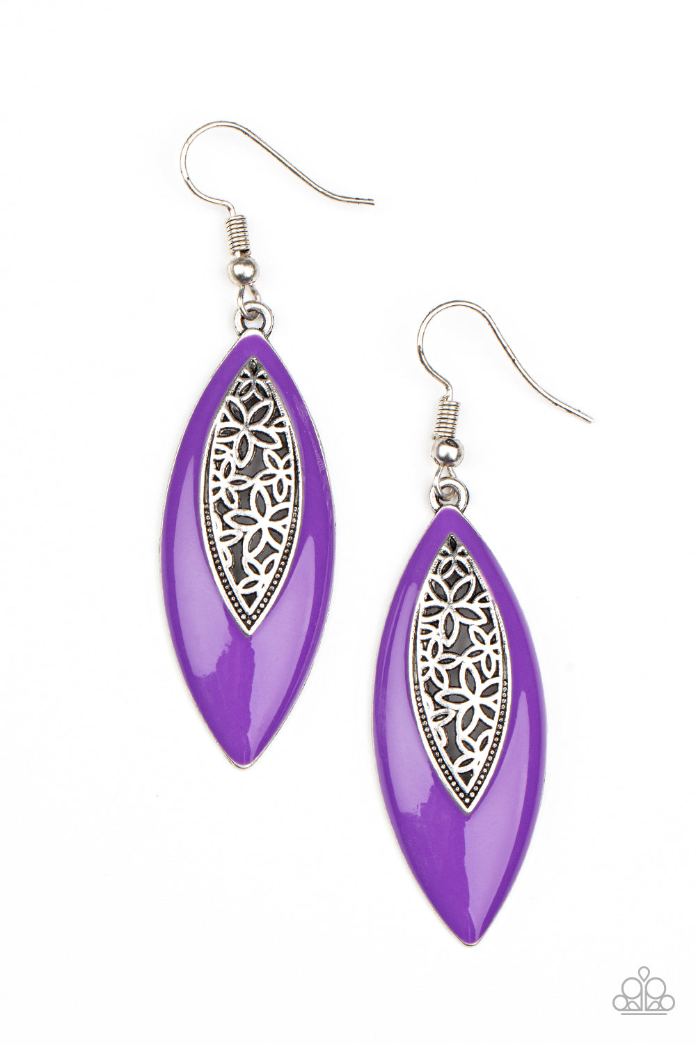 Venetian Vanity - Purple Earrings Paparazzi Accessories Teardrop style Fishhook earring