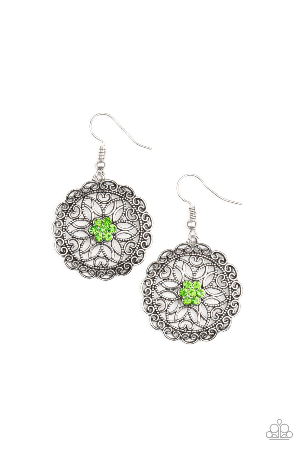 Paparazzi Flower Shop Sparkle - Green Earrings. Subscribe & Save! #P5WH-GRXX-253XX