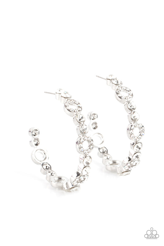 Paparazzi Swoon-Worthy Sparkle White Earrings. #P5HO-WTXX-099XX. Get Free Shipping.