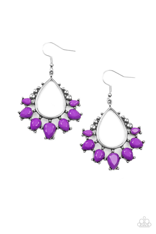 Paparazzi Flamboyant Ferocity Purple teardrop Earrings. #P5ST-PRXX-014XX. Get Free Shipping!