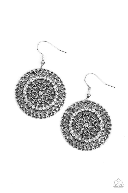 Fairytale Finale - White Earrings Paparazzi Accessories. Get Free Shipping. #P5RE-WTXX-520XX