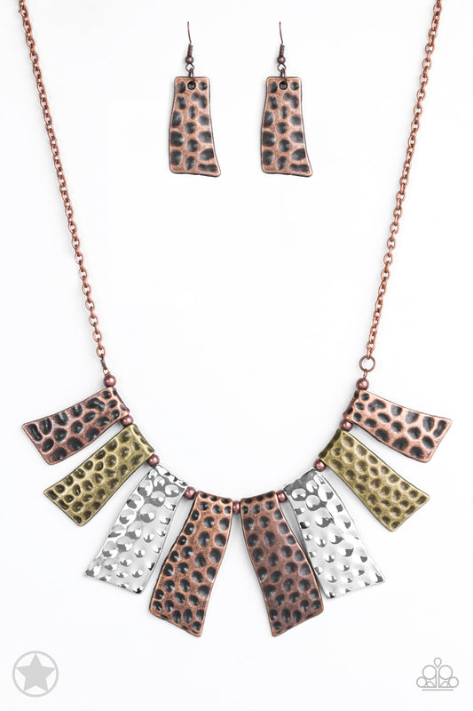 A Fan of the Tribe Multi Metal Necklace Paparazzi $5 Necklace for a Tribal look. #P2TR-CPBR-001XX