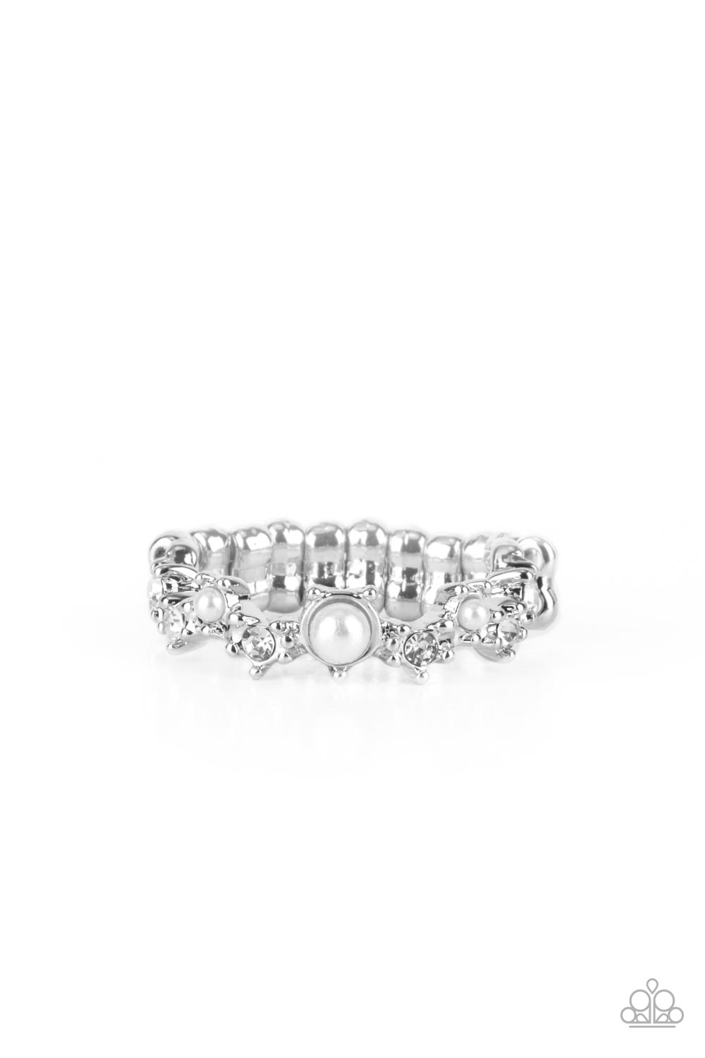 Paparazzi Blissfully Bella White Ring. #P4DA-WTXX-104XX. Get Free Shipping. Dainty white $8 jewelry