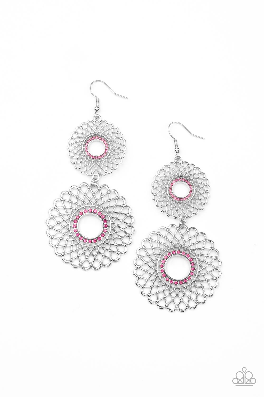 Paparazzi Regal Roulette - Pink Earrings #P5RE-PKXX-238XX