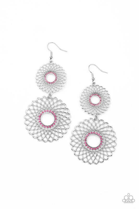 Paparazzi Regal Roulette - Pink Earrings #P5RE-PKXX-238XX