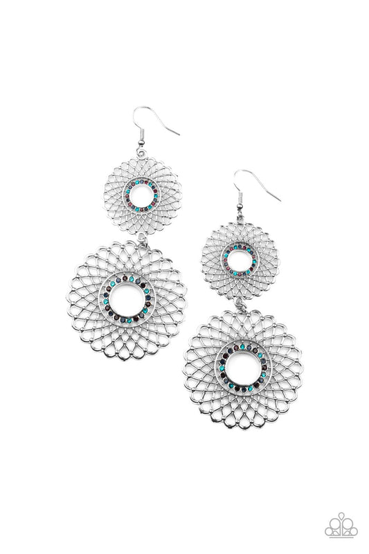 Regal Roulette Multi Floral Earrings Paparazzi $5 Accessories. Get Free Shipping. #P5RE-MTXX-086XX