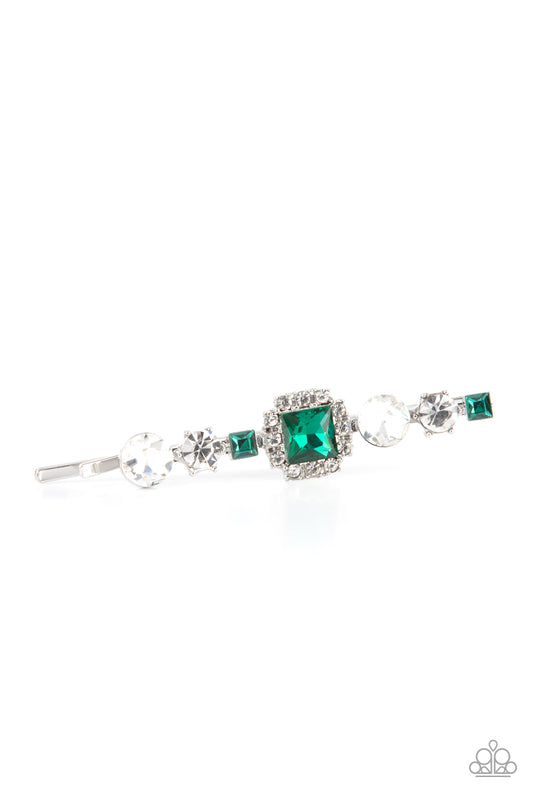 Couture Crasher - Green Hair Clip Paparazzi Accessories. Subscribe & Save. #P7SS-GRXX-086XX