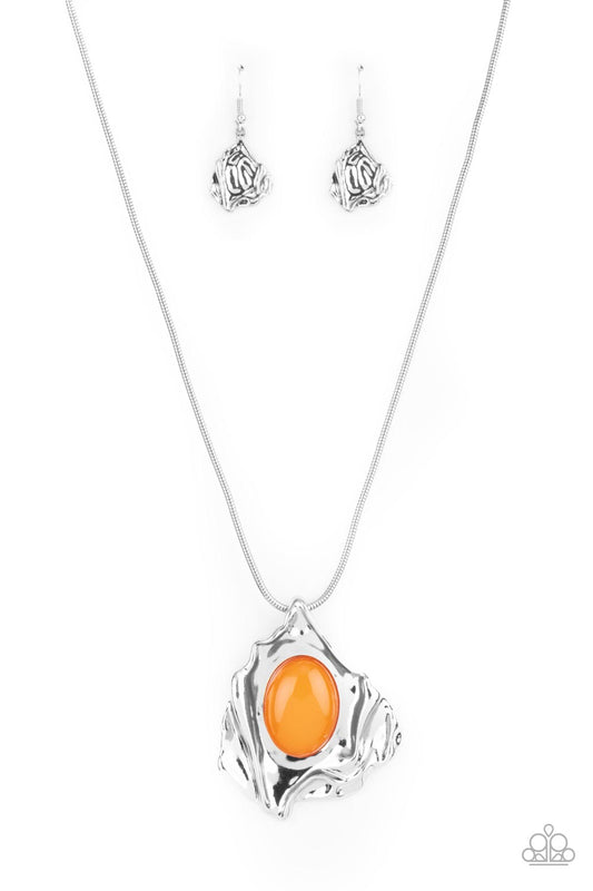 Paparazzi Amazon Amulet Orange $5 Necklace. Pendant short necklace. Subscribe & Save