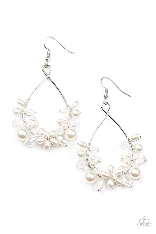 Paparazzi Marina Banquet White Earrings #P5RE-WTXX-512XX. Subscribe & Save