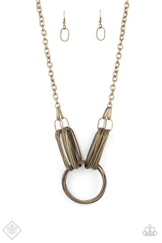 Paparazzi Necklace ~ Lip Sync Links - Brass Necklace August 2021 Fashion Fix