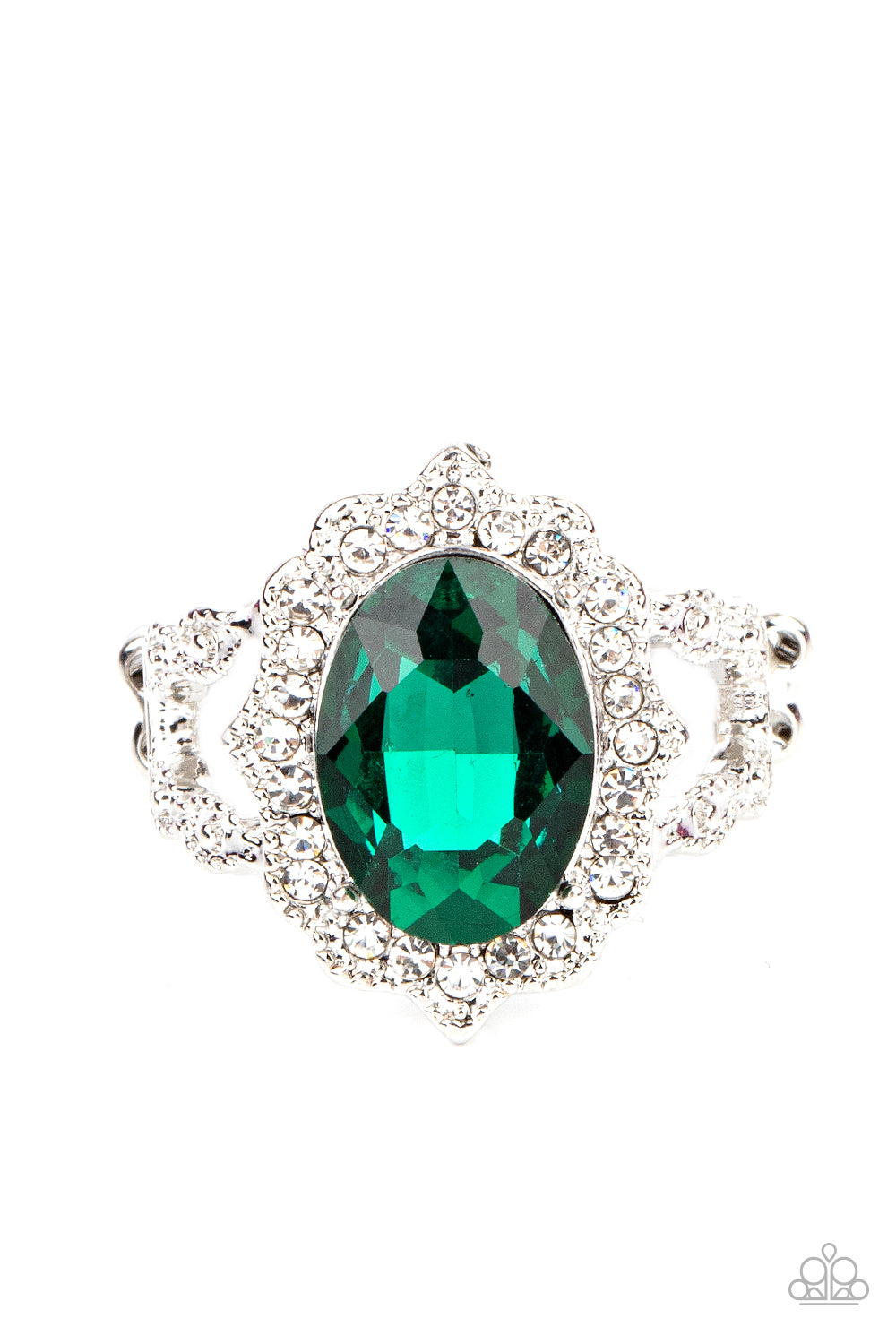 Paparazzi Oval Office Opulence - Green Ring $5 Jewelry. #P4DA-GRXX-062XX. Ships Free