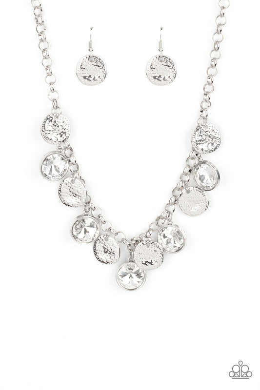 Paparazzi Necklace ~ Spot On Sparkle - White