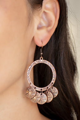 ​Trinket Tease Copper Earrings Paparazzi Accessories. Get Free Shipping. #P5WH-CPXX-153XX