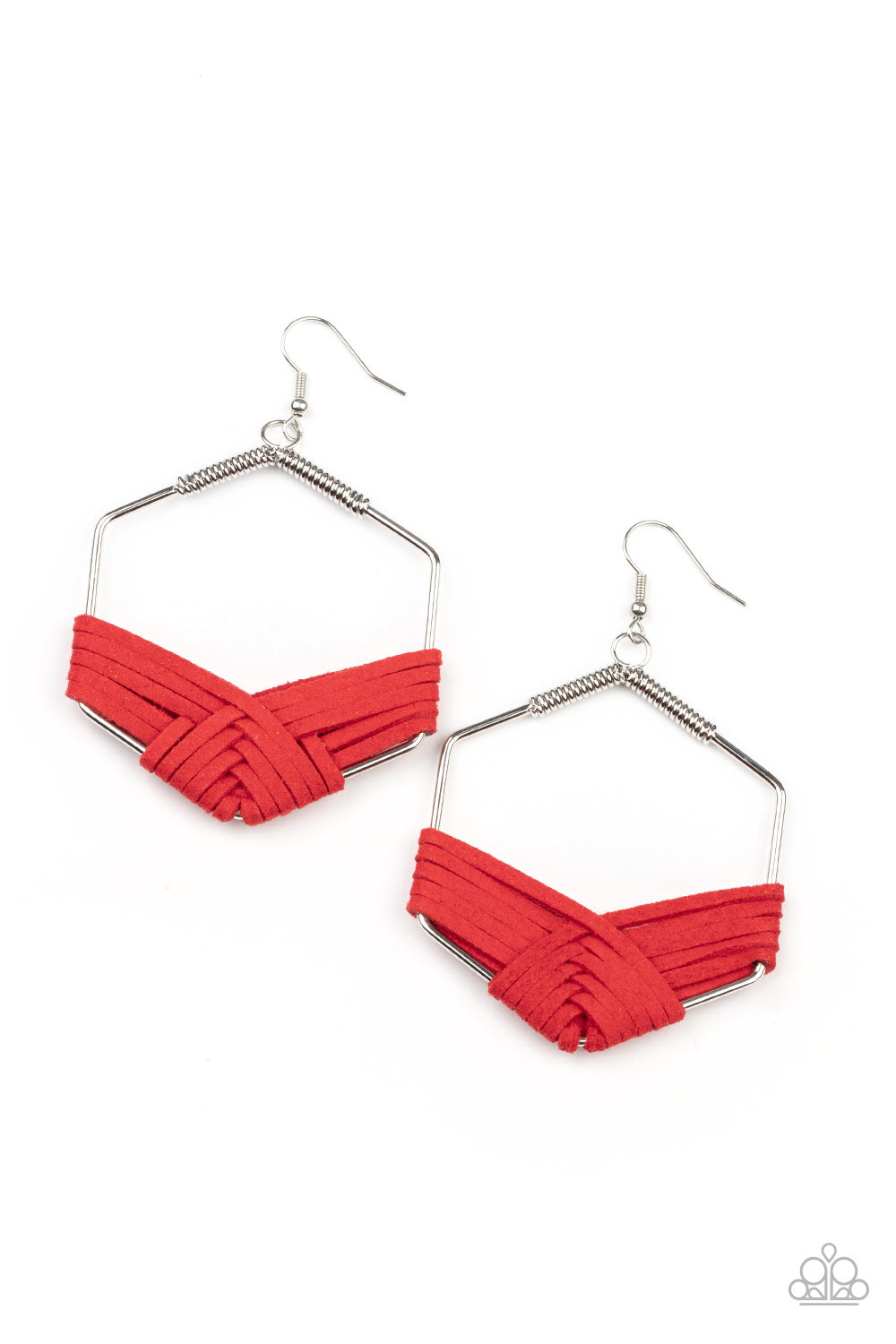 Suede Solstice - Red Earrings Paparazzi Accessories. Subscribe & Save. #P5SE-RDXX-175XX