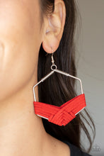 Load image into Gallery viewer, Paparazzi Suede Solstice - Red Earrings. Get Free Shipping. #P5SE-RDXX-175XX
