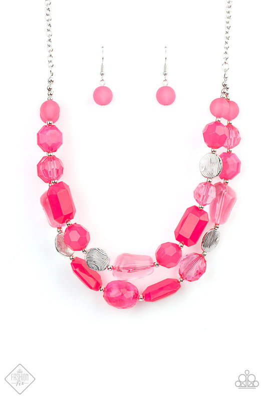 Paparazzi Necklace ~ Oceanic Opulence - Pink Crystal Necklace Fashion Fix