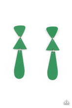 Load image into Gallery viewer, Paparazzi Retro Redux - Green Post Earrings. #P5PO-GRXX-045XX. Get Free Shipping!
