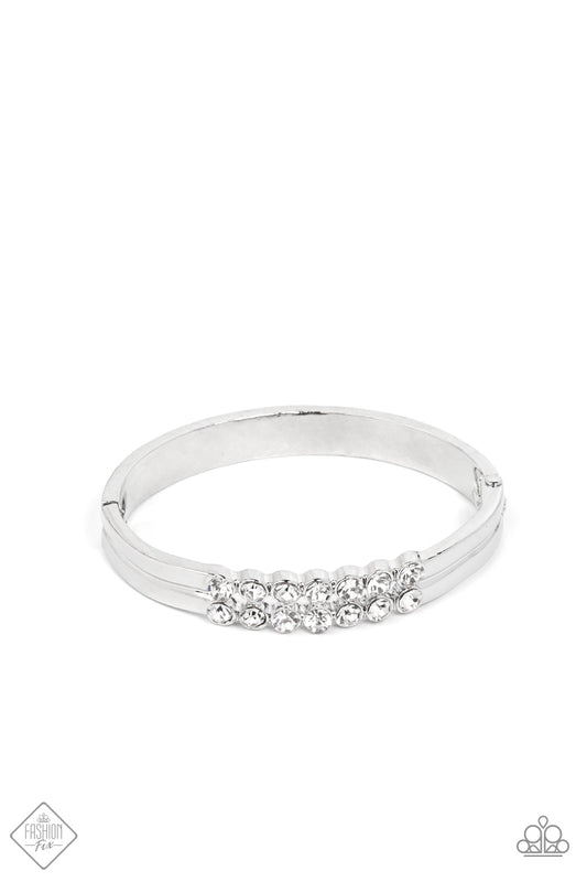 Paparazzi Bracelet ~ Doubled Down Dazzle - White Fashion Fix Bracelet