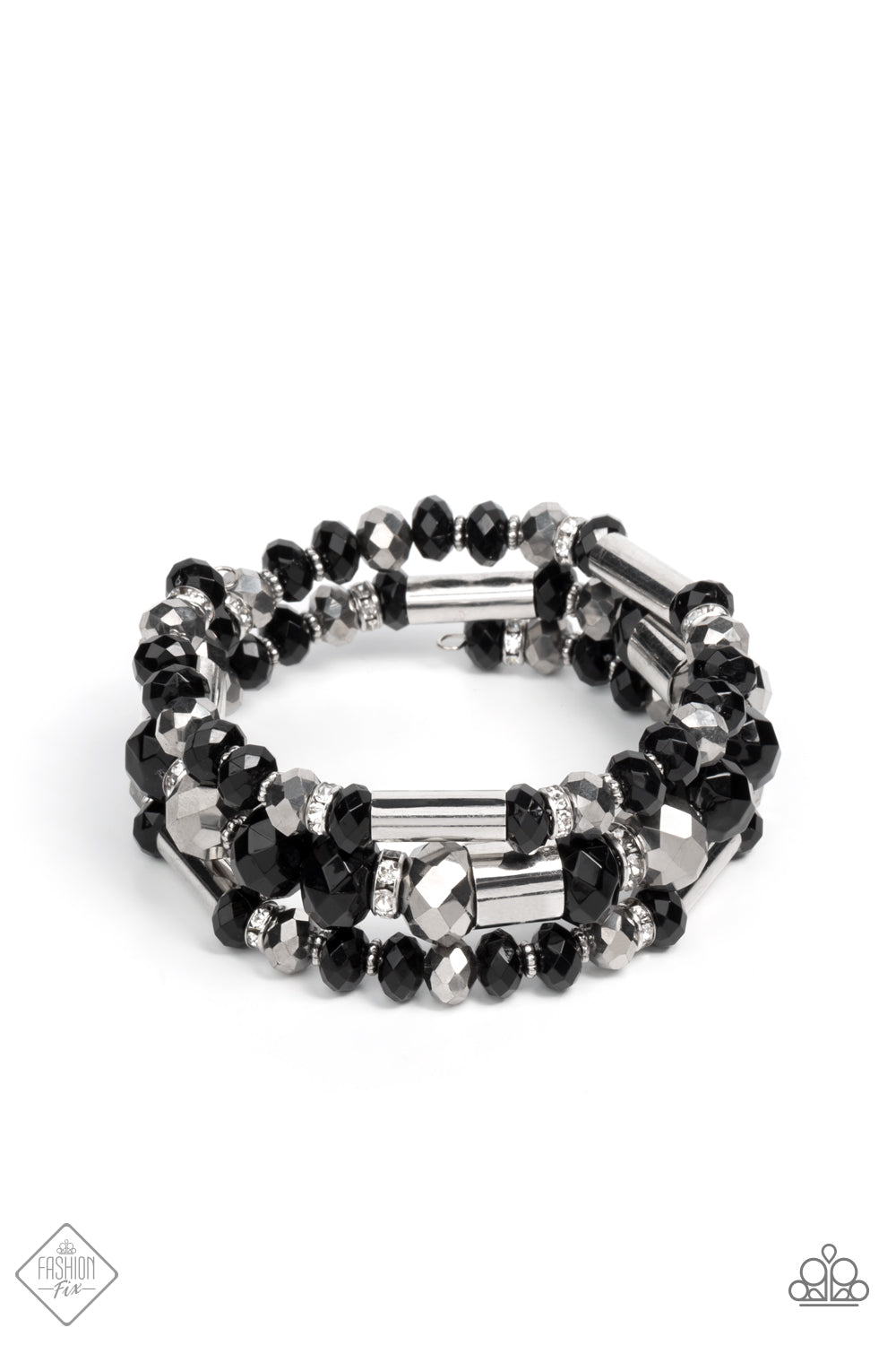Dynamic Dazzle - Black Bracelet Paparazzi Accessories #P9RE-BKXX-357DX