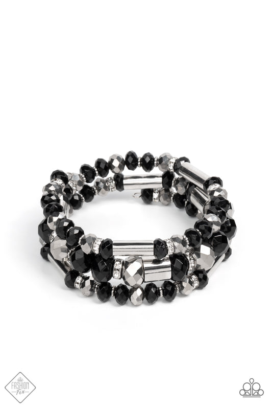 Dynamic Dazzle - Black Bracelet Paparazzi Accessories #P9RE-BKXX-357DX