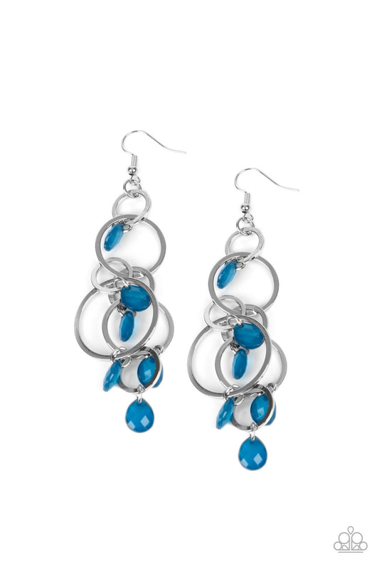 Dizzyingly Dreamy Blue Earrings Paparazzi Accessories. #P5WH-BLXX-245XX. Get Free Shipping.