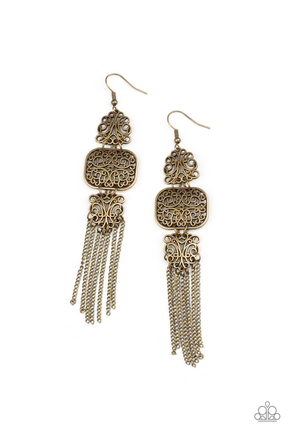Paparazzi Eastern Elegance Brass Earrings. Subscribe & Save. #P5ST-BRXX-016XX. Fringe Earring
