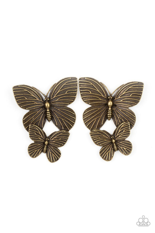 Blushing Butterflies Brass Post Earrings Paparazzi Accessories. Subscribe & Save. #P5PO-BRXX-060XX