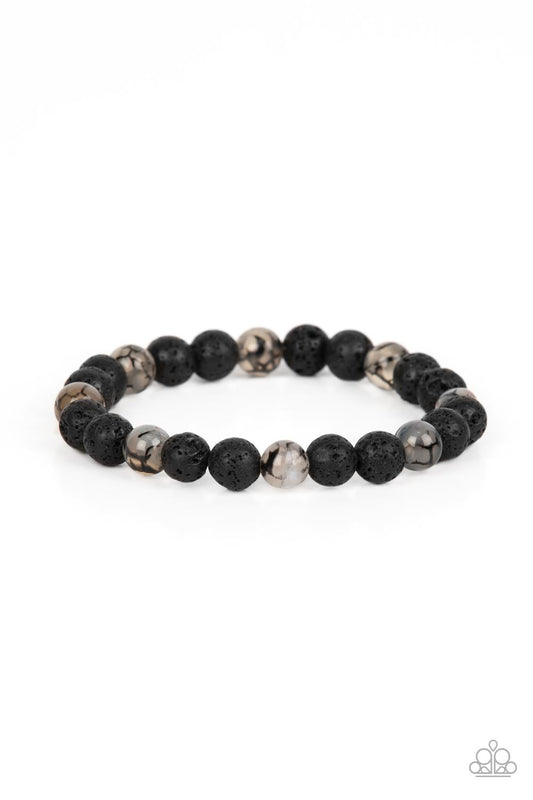Molten Mogul Black Lava Rock Stretchy Bracelet Paparazzi Accessories. Subscribe & Save.