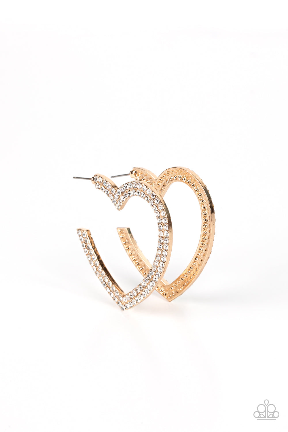 AMORE to Love - Gold Heart Hoop Earrings Paparazzi Accessories #P5HO-GDXX-222XX