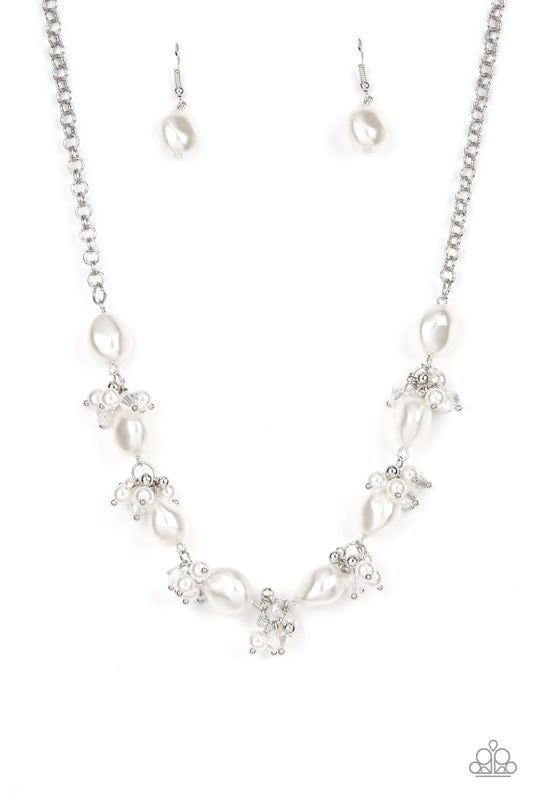 Paparazzi Rolling with the BRUNCHES - White Pearl Necklace. ##P2RE-WTXX-557XX. Subscribe & Save!