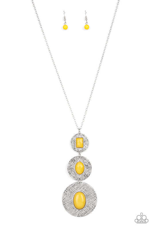 Paparazzi Talisman Trendsetter - Yellow Long Necklace. #P2ST-YWXX-082XX. Free Shipping