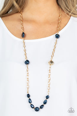 Pardon My FABULOUS - Blue Necklace Paparazzi Accessories. Get Free Shipping! #P2RE-BLXX-351XX