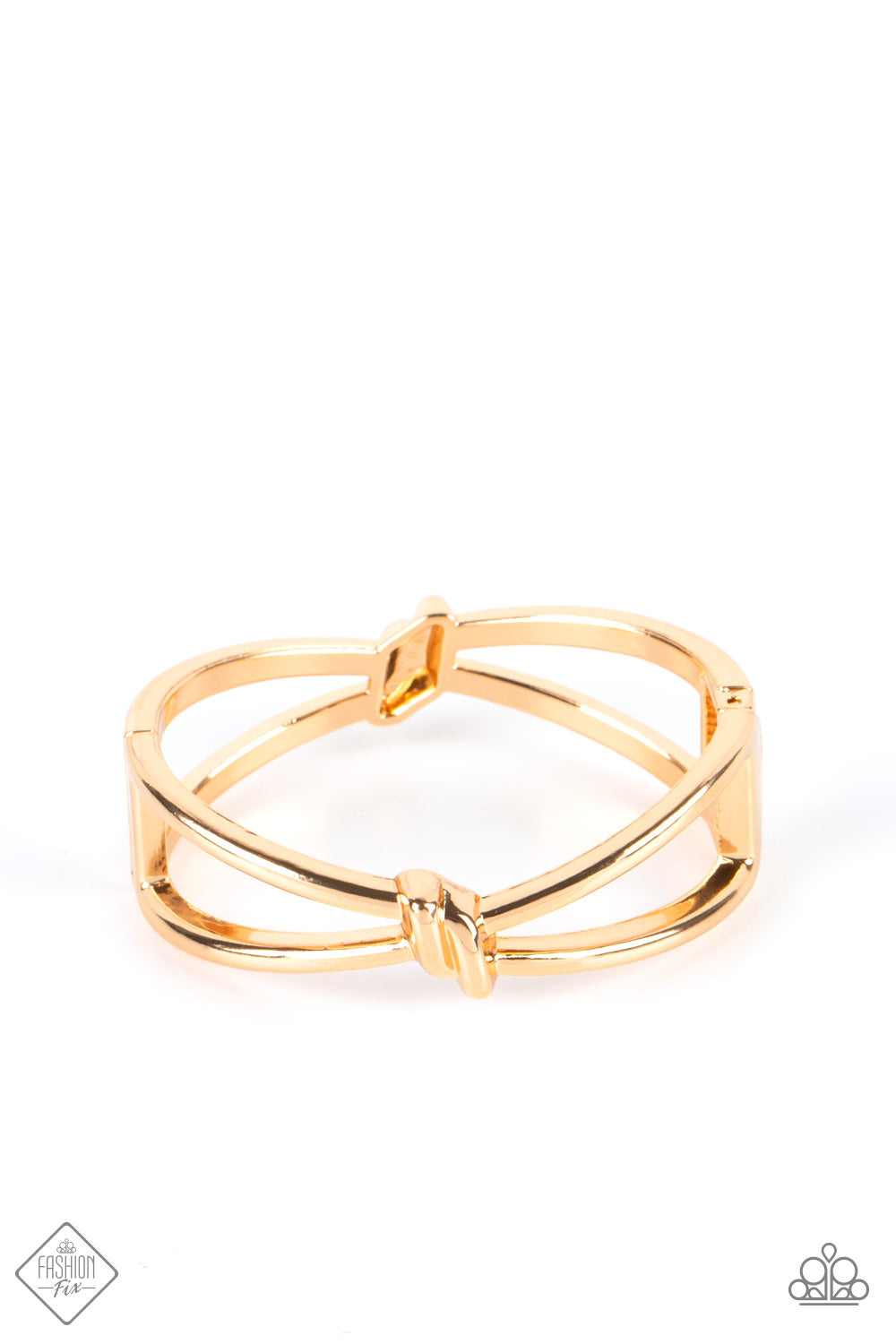 Paparazzi KNOT My First Rodeo - Gold Bracelets. #P9SE-GDXX-047IL. Get Free Shipping