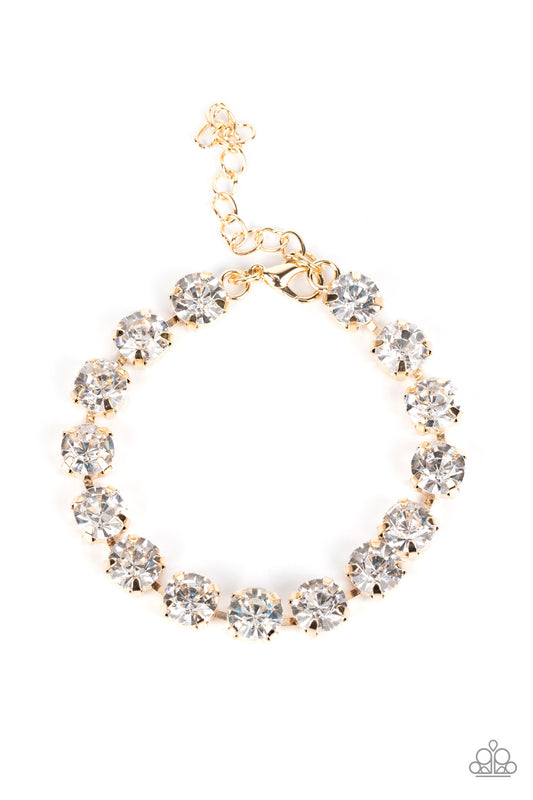 Paparazzi A-Lister Afterglow - Gold Bracelet glamarous pop of glitz