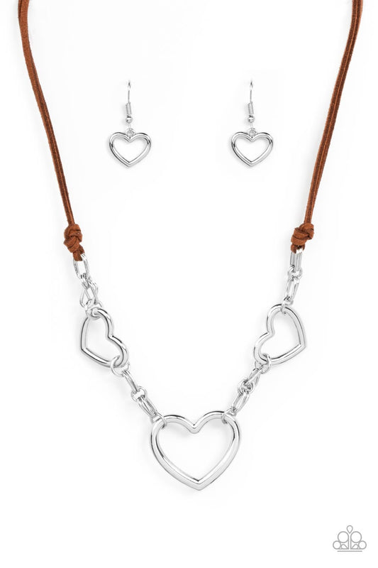 Paparazzi Fashionable Flirt - Brown Heart Necklace #P2WH-BNXX-236DD