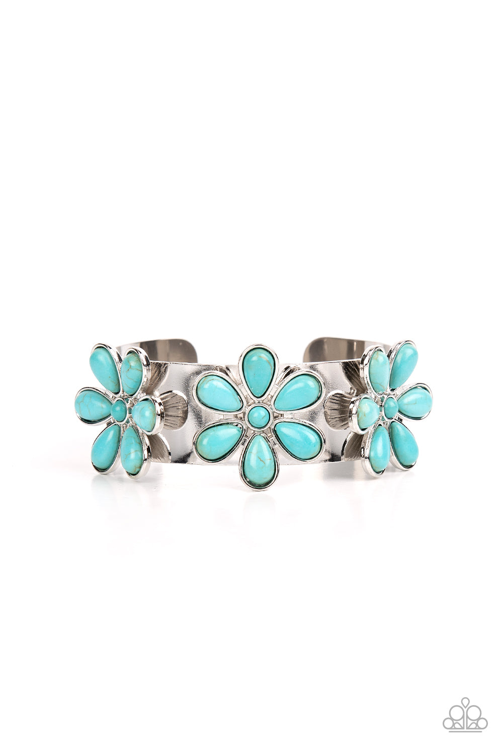 Paparazzi Desert Flower Patch - Blue Bracelet #P9WH-BLXX-262XX