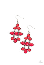 Load image into Gallery viewer, Bay Breezin Red Chandelier Earrings Paparazzi Accessories. Get Free Shipping. $5 Jewelry. 
