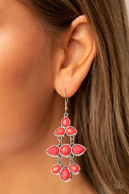 Paparazzi Bay Breezin - Red Earring. Subscribe & Save. #P5WH-RDXX-147XX. Chandelier. Earring