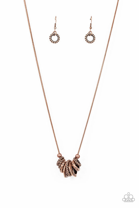 Paparazzi Mechanical Mischief - Copper Necklace online at AainaasTreasureBox #P2DA-CPXX-187XX